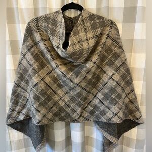 New Zealand Possum Fur Merino Wool Knitwear Tartan Poncho NWT